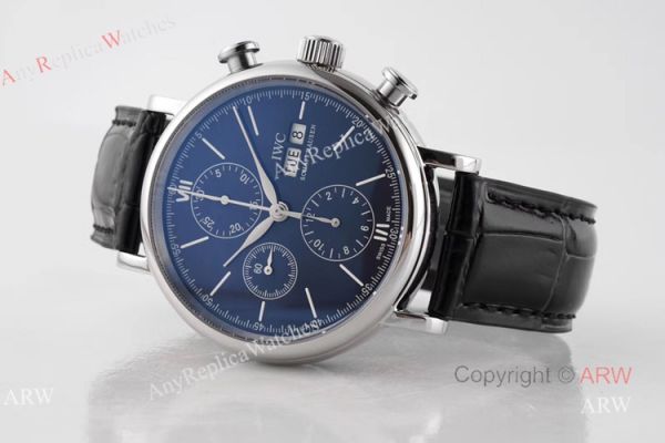 Swiss Replica IWC Portofino 150 Years Black Chronograph Watch For Men Swiss Replica IWC Portofino 150 Years Black Chronograph Watch For Men