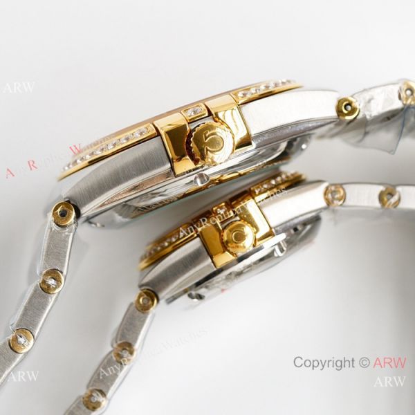 Swiss Quality Replica Omega Double Eagle Constellation Couple Watch Diamond Bezel New Face Swiss Quality Replica Omega Double Eagle Constellation Couple Watch Diamond Bezel New Face