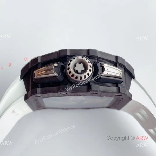 KV Factory V2 Upgraded Carbon Richard Mille Skeleton RM011 White Rubber Band Replica Watches KV Factory V2 Upgraded Carbon Richard Mille Skeleton RM011 White Rubber Band Replica Watches