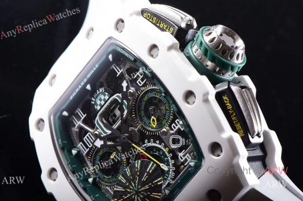 KV Factory Knockoff Richard Mille RM011-03 White Ceramic Automatic Watch KV Factory Knockoff Richard Mille RM011-03 White Ceramic Automatic Watch
