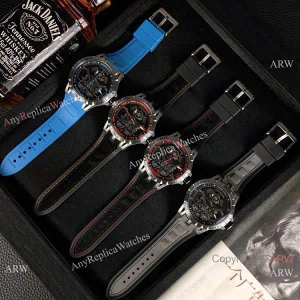 Fake Roger Dubuis Excalibur Lamborghini Huracan Watches Titanium Blue Rubber Band 46mm Fake Roger Dubuis Excalibur Lamborghini Huracan Watches Titanium Blue Rubber Band 46mm