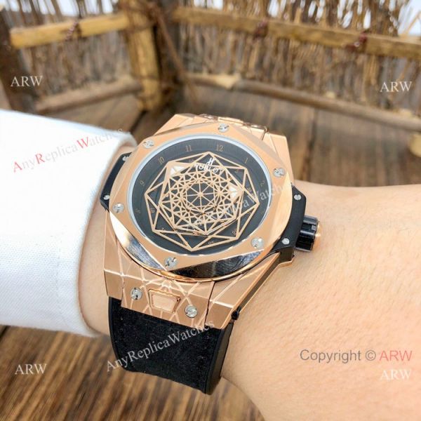 Top Quality Hublot Big Bang Sang Bleu II Watches Black Face Rose Gold Top Quality Hublot Big Bang Sang Bleu II Watches Black Face Rose Gold