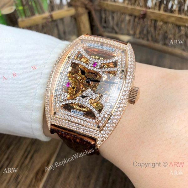 Copy Franck Muller Geneve Skeleton Watch Rose Gold Diamond Copy Franck Muller Geneve Skeleton Watch Rose Gold Diamond