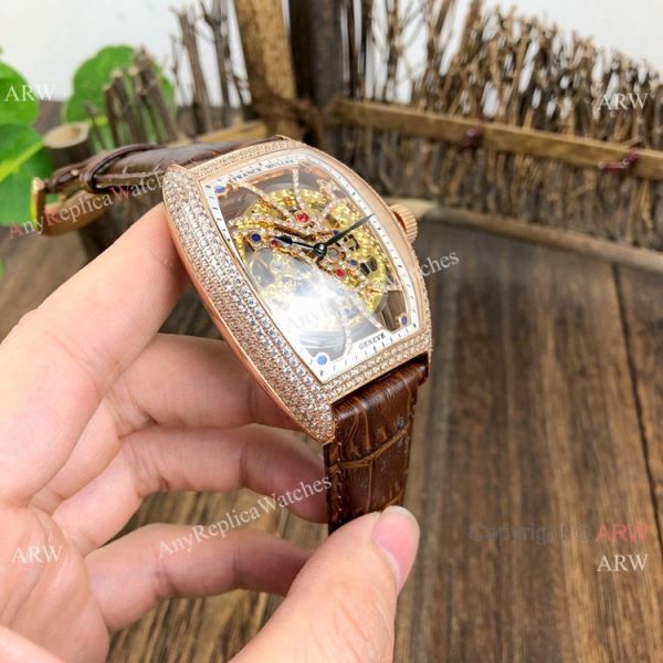 Franck Muller Cintree Curvex Skeleton Rose Gold Diamond Watches Best Replica Franck Muller Cintree Curvex Skeleton Rose Gold Diamond Watches Best Replica
