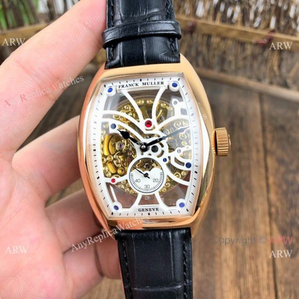 Knockoff Franck Muller Cintree Curvex Skeleton Watches SS Diamond Brown Leather Strap Knockoff Franck Muller Cintree Curvex Skeleton Watches SS Diamond Brown Leather Strap