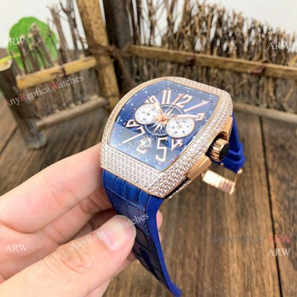 Fake Franck Muller Vanguard Yachting Rose Gold Blue Chronograph Watch 44mm Fake Franck Muller Vanguard Yachting Rose Gold Blue Chronograph Watch 44mm