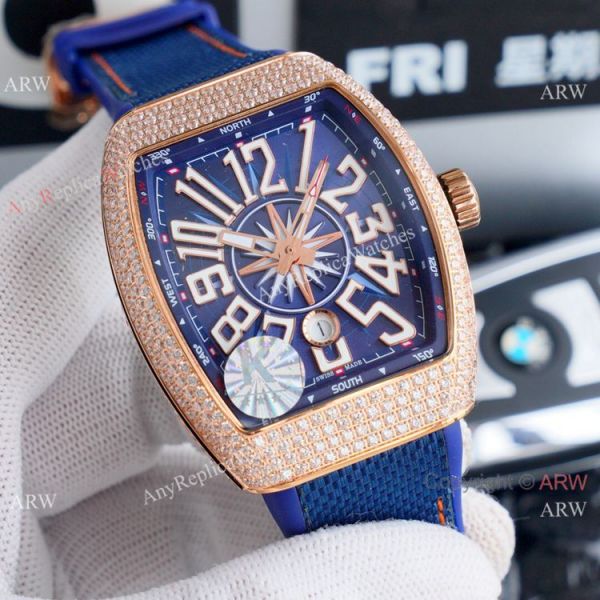 Clone Franck Muller Vanguard Yachting Silver Diamond Watches Automatic Clone Franck Muller Vanguard Yachting Silver Diamond Watches Automatic