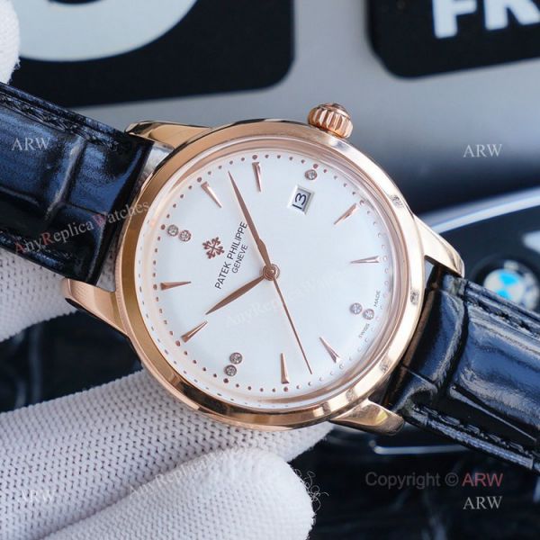 New Patek Philippe Geneve Copy Watches White Dial Black Leather Strap New Patek Philippe Geneve Copy Watches White Dial Black Leather Strap
