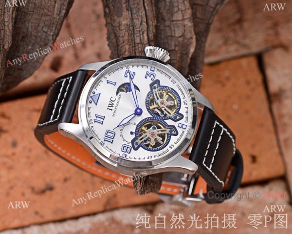 Copy IWC Big Pilots Double tourbillon Men Watches Ss Blue Face Copy IWC Big Pilots Double tourbillon Men Watches Ss Blue Face