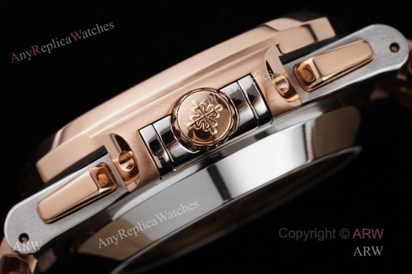 New Patek Philippe Nautilus Rose Gold And Silver Blue Dial Chronograph Swiss Replica Watches New Patek Philippe Nautilus Rose Gold And Silver Blue Dial Chronograph Swiss Replica Watches