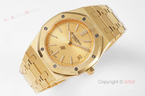 New 15202 Audemars Piguet Royal Oak All Gold Swiss Replica Watch 39mm New 15202 Audemars Piguet Royal Oak All Gold Swiss Replica Watch 39mm