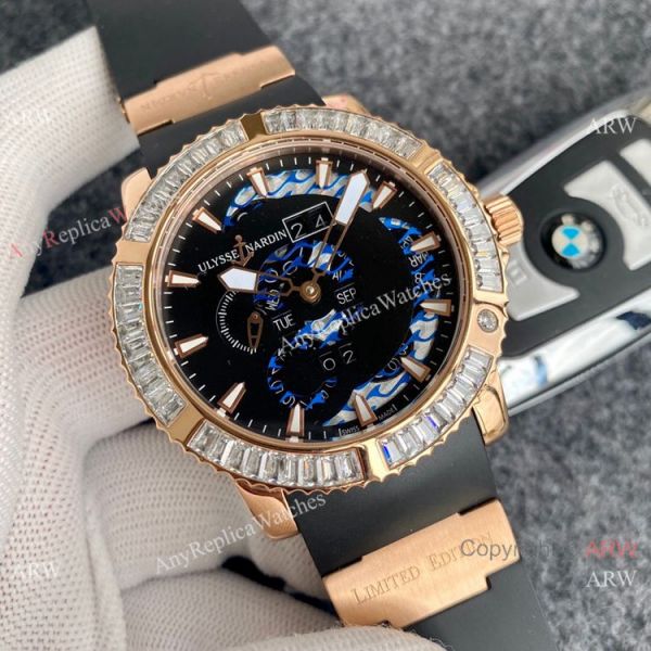 Best Replica Ulysse Nardin Automatic Watches Chocolate Dial Diamond Bezel Best Replica Ulysse Nardin Automatic Watches Chocolate Dial Diamond Bezel