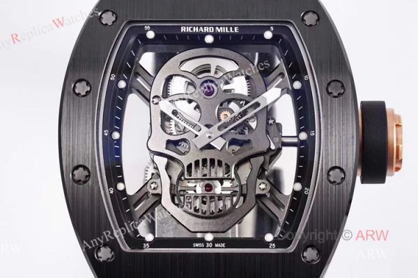 Best Replica All Black Richard Mille RM 052-01 Skull Watches With Black Ceramic Bezel Best Replica All Black Richard Mille RM 052-01 Skull Watches With Black Ceramic Bezel