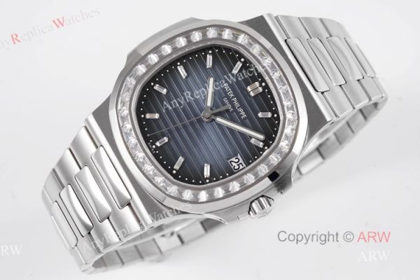 (PPF) V4 Version Best Replica Patek Philippe Nautilus Stainless Steel Dark Blue Dial Diamond Watches (PPF) V4 Version Best Replica Patek Philippe Nautilus Stainless Steel Dark Blue Dial Diamond Watches