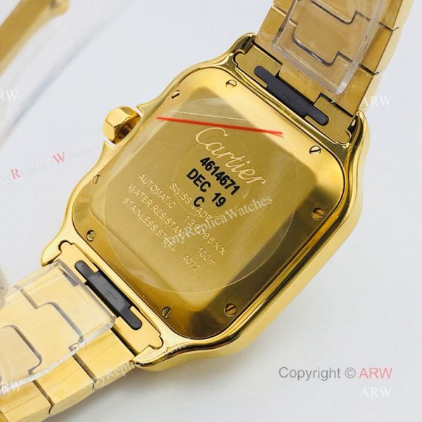 1:1 Copy BV Factory Faux Cartier Santos Yellow Gold Automatic Watch With QuickSwitch Band 1:1 Copy BV Factory Faux Cartier Santos Yellow Gold Automatic Watch With QuickSwitch Band