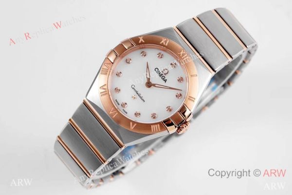 NEW! Swiss Copy Omega Constellation 28mm Quartz Watch 2-Tone Rose Gold NEW! Swiss Copy Omega Constellation 28mm Quartz Watch 2-Tone Rose Gold