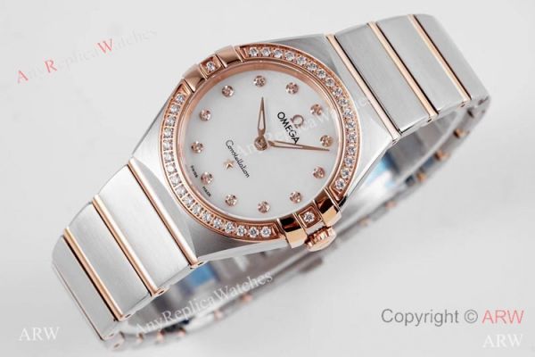 NEW! Swiss Replica Omega Constellation Two Tone Rose Gold Watch 28mm Quartz NEW! Swiss Replica Omega Constellation Two Tone Rose Gold Watch 28mm Quartz