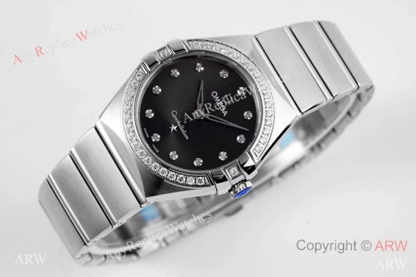 NEWEST! Swiss Copy Omega Constellation Gray Dial Diamond Bezel Watch 28mm Women NEWEST! Swiss Copy Omega Constellation Gray Dial Diamond Bezel Watch 28mm Women