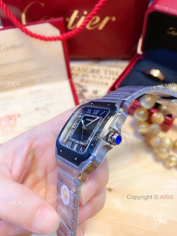 2020 NEW! Copy Cartier Santos de Large Quartz Watch Grey Dial 2020 NEW! Copy Cartier Santos de Large Quartz Watch Grey Dial