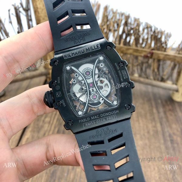 New Copy Richard Mille RM 53-01 Pablo Macdonough Watch All Black with Diamond New Copy Richard Mille RM 53-01 Pablo Macdonough Watch All Black with Diamond