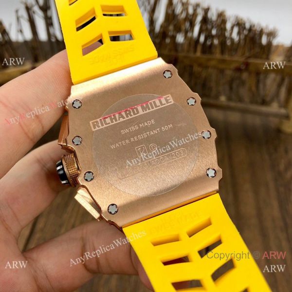 Japan Grade Richard Mille Rose Gold Chronograph Watch 50mm Japan Grade Richard Mille Rose Gold Chronograph Watch 50mm