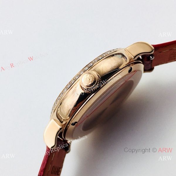 Swiss Copy IWC Portofino Rose Gold Diamond Bezel Lady Watch Swiss Copy IWC Portofino Rose Gold Diamond Bezel Lady Watch