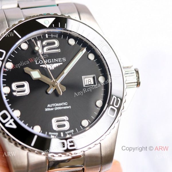 Swiss Clone Longines Hydroconquest Watch Black Dial Stainless Steel Case Swiss Clone Longines Hydroconquest Watch Black Dial Stainless Steel Case