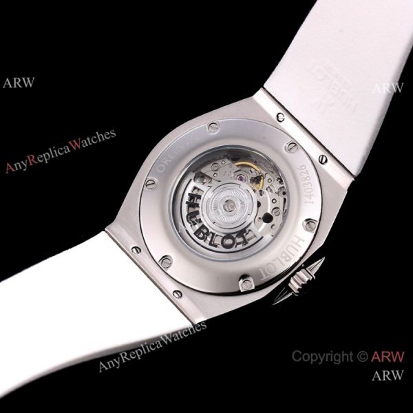 New Style Replica Hublot Sang Bleu Watches White Rubber Strap 45mm New Style Replica Hublot Sang Bleu Watches White Rubber Strap 45mm