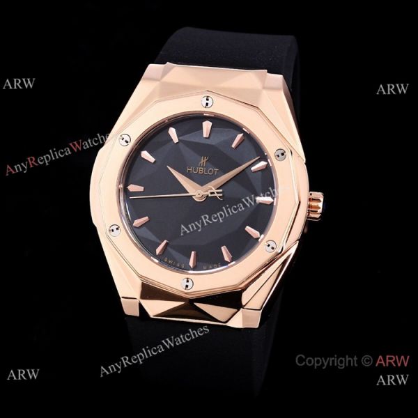 New Replica Hublot Sang Bleu Watch Red Camouflage Strap Rose Gold New Replica Hublot Sang Bleu Watch Red Camouflage Strap Rose Gold