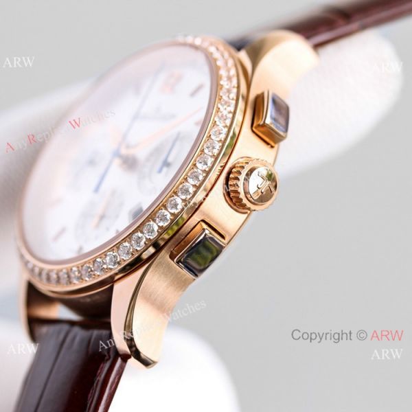 Swiss Fake Jaeger-LeCoultre Master Chronograph Watch Diamond Bezel Swiss Fake Jaeger-LeCoultre Master Chronograph Watch Diamond Bezel