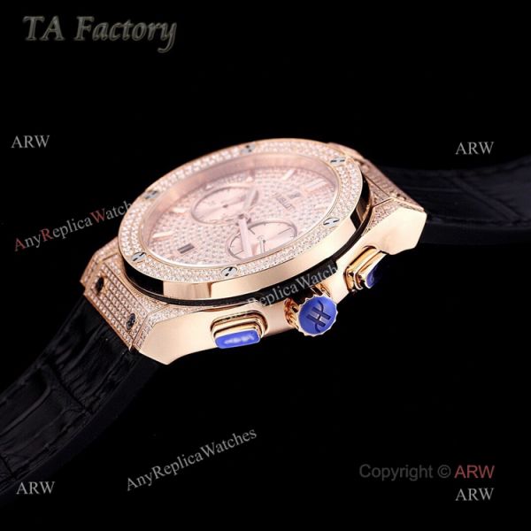 Swiss Replica Hublot Big Bang Chronograph 45mm Rose Gold Diamond Watch For Men Swiss Replica Hublot Big Bang Chronograph 45mm Rose Gold Diamond Watch For Men