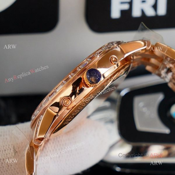 Swiss 9100 Patek Philippe Baguette Diamond Rose Gold Watch Replica 41mm Swiss 9100 Patek Philippe Baguette Diamond Rose Gold Watch Replica 41mm