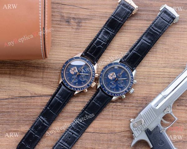 New! Copy Omega Speedmaster Apollo Chronograph Watch Black Leather Strap New! Copy Omega Speedmaster Apollo Chronograph Watch Black Leather Strap