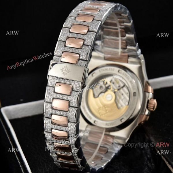 Luxury Patek Philippe Nautilus Full Diamond Automatic Watches Rose Gold Case Luxury Patek Philippe Nautilus Full Diamond Automatic Watches Rose Gold Case