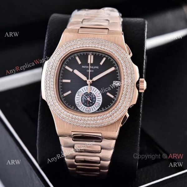 Clone Patek Philippe Nautilus Chronograph Watches Rose Gold and Diamond Fashion Style Clone Patek Philippe Nautilus Chronograph Watches Rose Gold and Diamond Fashion Style