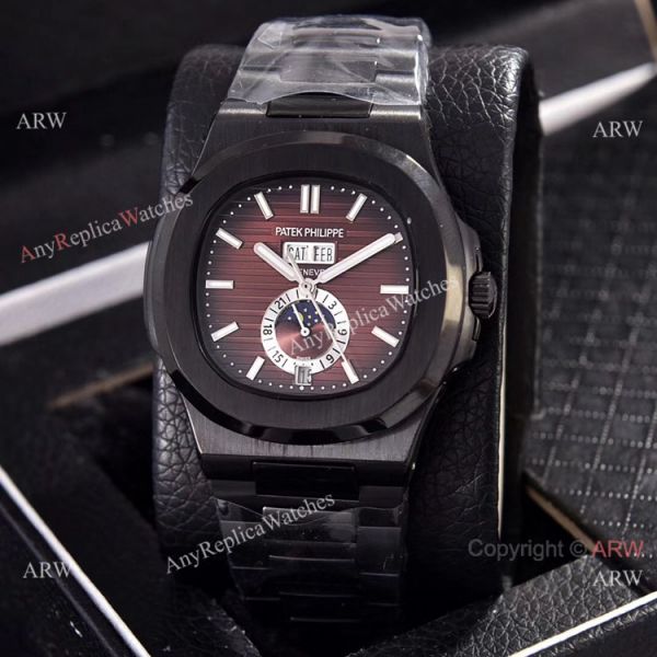 Solid Black Patek Philippe Annual Calendar Copy Watches 39.5mm Solid Black Patek Philippe Annual Calendar Copy Watches 39.5mm