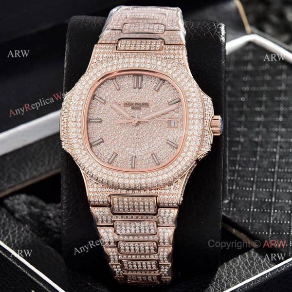 Iced Out Patek Philippe Nautilus Automatic Wrist AAA Quality Copy Watch Iced Out Patek Philippe Nautilus Automatic Wrist AAA Quality Copy Watch