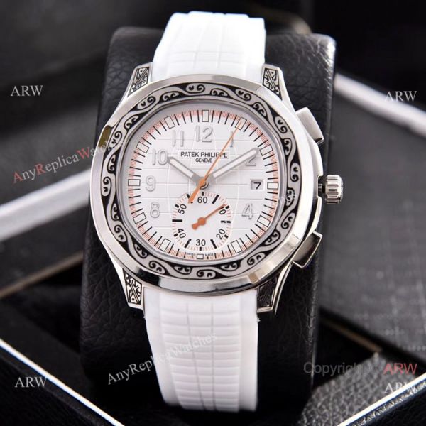 Copy Patek Philippe Aquanaut Engraving Watch Green Rubber Strap Copy Patek Philippe Aquanaut Engraving Watch Green Rubber Strap