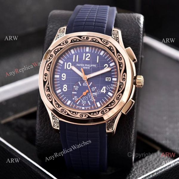 Copy Patek Philippe Aquanaut VK Chronograph Watches Rose Gold Engraving Copy Patek Philippe Aquanaut VK Chronograph Watches Rose Gold Engraving