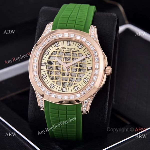 Replica Patek Philippe Aquanaut Diamond Watches Hollow Dial Rose Gold Replica Patek Philippe Aquanaut Diamond Watches Hollow Dial Rose Gold