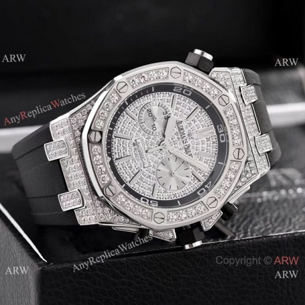 Audemars Piguet Royal Oak Offshore Diver Iced Out Watches Rubber Strap Audemars Piguet Royal Oak Offshore Diver Iced Out Watches Rubber Strap