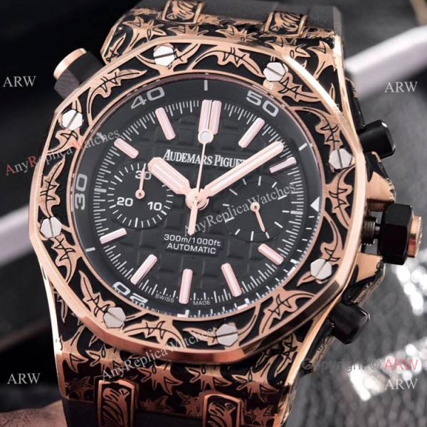 Copy Audemars Piguet Diver Rose Gold Engraving Watches Chronograph Movement Copy Audemars Piguet Diver Rose Gold Engraving Watches Chronograph Movement