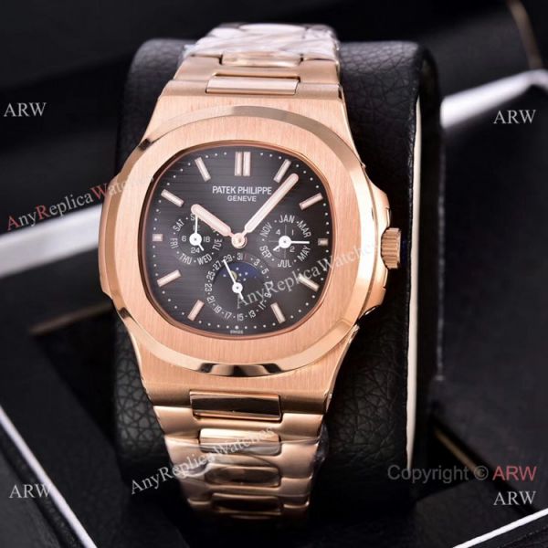 Knockoff Patek Philippe Nautilus Moon Phase Watches 40mm Rose Gold Knockoff Patek Philippe Nautilus Moon Phase Watches 40mm Rose Gold