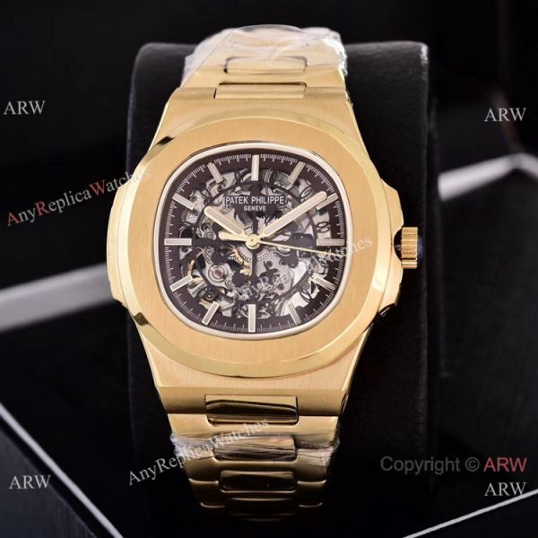 Faux Patek Philippe Nautilus Skeleton Watch Yellow Gold Faux Patek Philippe Nautilus Skeleton Watch Yellow Gold