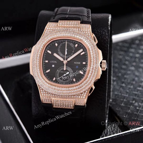 Japan Grade Patek Philippe Nautilus Diamonds Watches Rose Gold White Face Japan Grade Patek Philippe Nautilus Diamonds Watches Rose Gold White Face