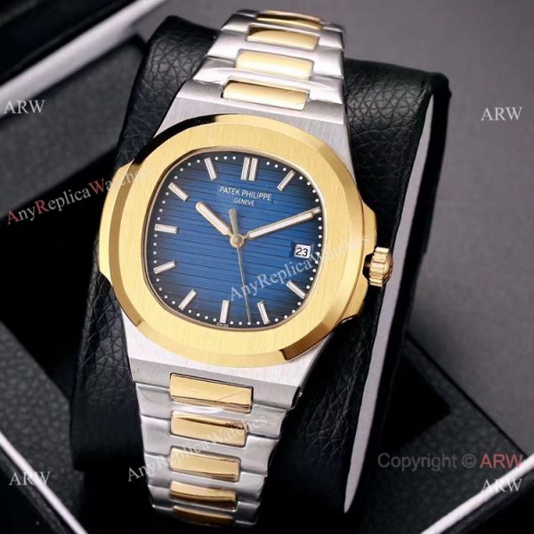 Knockoff Patek Philippe Nautilus 40mm Watches Two Tone Gray Dial Knockoff Patek Philippe Nautilus 40mm Watches Two Tone Gray Dial