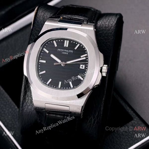 Buy Knockoff Patek Philippe Nautilus Watches SS Gray Dial Leather Strap Buy Knockoff Patek Philippe Nautilus Watches SS Gray Dial Leather Strap