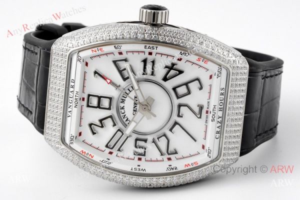 ABF Franck Muller Vanguard V45 Iced Out Diamond Watch with Crazy Hour ABF Franck Muller Vanguard V45 Iced Out Diamond Watch with Crazy Hour