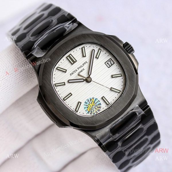 PPF Factory Patek Philippe Nautilus Black and White Watch Swiss AAA Copy PPF Factory Patek Philippe Nautilus Black and White Watch Swiss AAA Copy