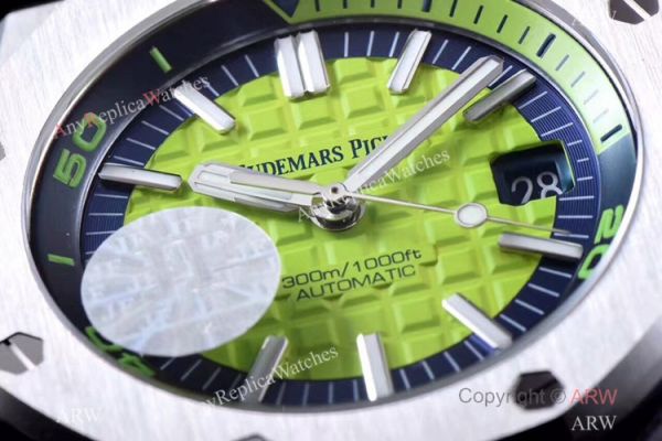 JF Factory V8 1:1 Best Audemars Piguet Divers Watch Green Rubber Strap JF Factory V8 1:1 Best Audemars Piguet Divers Watch Green Rubber Strap